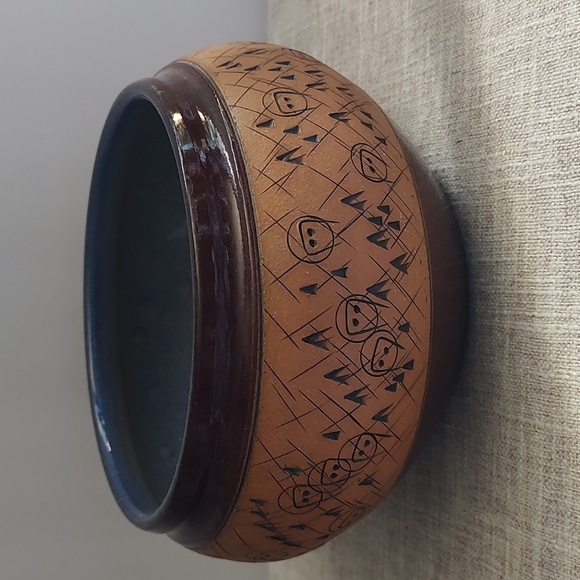 Ted Olaf Studio Pottery Vase Bigfoot Orbs Alien Forest Mountain scene 92' - Picture 1 of 11